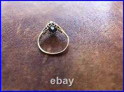 10K or Jaune Topaze Et Bague Diamant Taille 7 (Estate Jewelry) WM. Ancienne Vintage