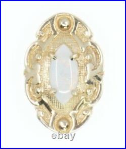 14K Or Jaune Ancienne Victoria Diapositive Bracelet Charme Marquise Opale