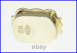 14K Or Jaune Ancienne Victoria Diapositive Bracelet Charme Ovale Amethyst Rectangle