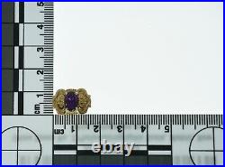 14K Or Jaune Ancienne Victoria Diapositive Bracelet Charme Ovale Amethyst Rectangle