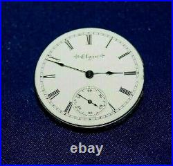 1898 montre de poche antique vintage Elgin or mouvement avec cristal