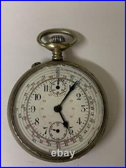 1920 montre de poche chronographe vintage de fabrication suisse Valjoux 5KWM