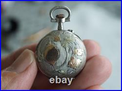 2 Montres Gousset Ancien Art Nouveau Antique Silver Pocket Watches