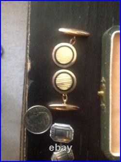 2 ensembles de boutons de manchette en or antique (9k et 10k)