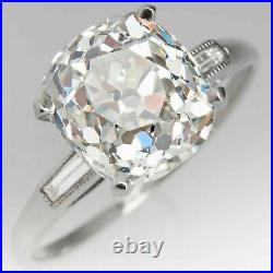 3+Ct Vvs1 Blanc Coussin Old Cut MOISSANITE Diamond Engagement Ring 925 Silver