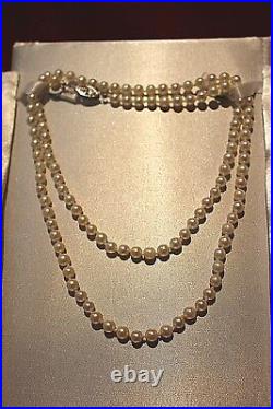 30 Collier de 5.5-6mm Perles Beautiful Antique Fermoir W 4 mm Diamant Sterling