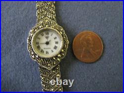 #401 bracelet de montre femme marque argent sterling diamant marquite