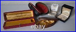 5 boites bijou écrin bague broche montre horlogerie vintage ancien jewellery box