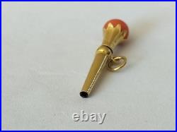 ANCIENNE CLÉ DE MONTRE A GOUSSET OR 18K CORAIL XIXe Napoléon III 18 carats