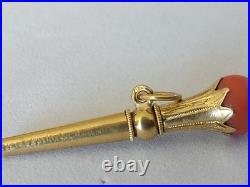ANCIENNE CLÉ DE MONTRE A GOUSSET OR 18K CORAIL XIXe Napoléon III 18 carats