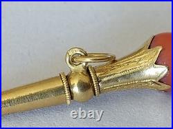 ANCIENNE CLÉ DE MONTRE A GOUSSET OR 18K CORAIL XIXe Napoléon III 18 carats
