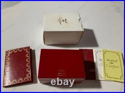 Ancien Boîtier de Montre Cartier Boîte Vide Cuir Carré Rangement Cadeau Bijou