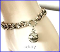Ancien Bracelet Gourmette Argent Plaqué Breloque Montre Jewelry necklace Bijoux