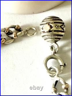 Ancien Bracelet Gourmette Argent Plaqué Breloque Montre Jewelry necklace Bijoux