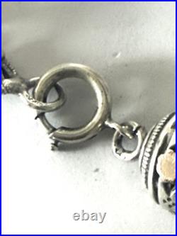 Ancien Bracelet Gourmette Argent Plaqué Breloque Montre Jewelry necklace Bijoux