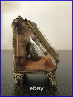 Ancien Coffret Boite Bijoux, porte montre gousset Verres Biseautés Napoléon III