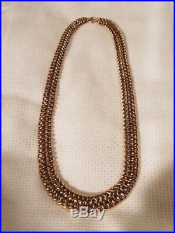 Ancien Collier 31 gr or massif 18 carats 750 tête d'aigle gold necklace