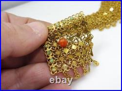 Ancien Collier, Bracelet Et Épinglet Argent Islamique Vermeil Moyen-orient
