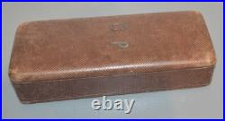 Ancien Ecrin Présentation Bijoux Montre à Gousset Cuir Monogrammé