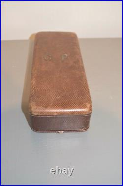 Ancien Ecrin Présentation Bijoux Montre à Gousset Cuir Monogrammé