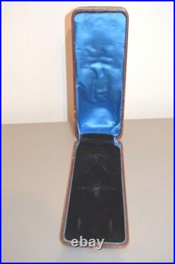 Ancien Ecrin Présentation Bijoux Montre à Gousset Cuir Monogrammé