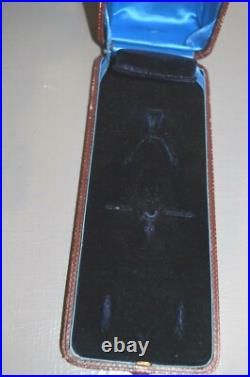 Ancien Ecrin Présentation Bijoux Montre à Gousset Cuir Monogrammé