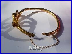 Ancien Joli Bracelet Double Serpents En Or 18 Carat 10,9 Grammes