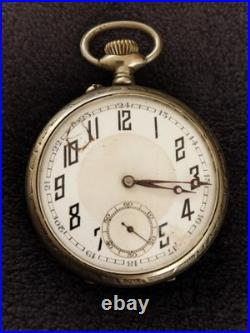 Ancien Porte Montre + Gousset Art Nouveau Opera Garnier Paris en Cuivre