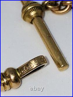 Ancien S. O. B. Chaîne de poche en or & Co avec pendentif excellent état