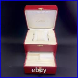 Ancien boîtier de montre Cartier vide rangement bijoux deux niveaux rouge