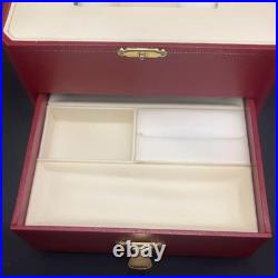 Ancien boîtier de montre Cartier vide rangement bijoux deux niveaux rouge