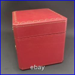 Ancien boîtier de montre Cartier vide rangement bijoux deux niveaux rouge