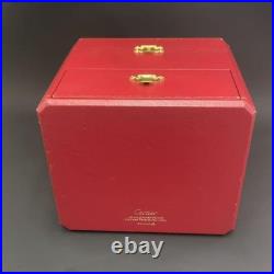 Ancien boîtier de montre Cartier vide rangement bijoux deux niveaux rouge Ancien boîtier de montre Cartier vide rangement bijoux deux niveaux rouge
