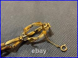 Ancien bracelet de montre à gousset plaqué or pour femmes bijou du début 20ème