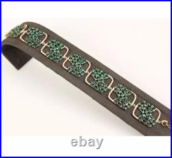 Ancien bracelet topaze vintage vintage argent 925 or rose couleur vert