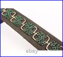 Ancien bracelet topaze vintage vintage argent 925 or rose couleur vert
