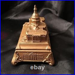Ancien cercueil à bijoux en émail doré or des États-Unis boîte à boissons Jennings frères