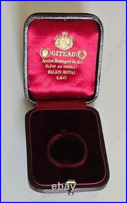 Ancien écrin à bijou cuir XIXè Montre. GITEAU ancien horloger du Roi