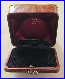 Ancien écrin à bijou cuir XIXè Napoléon III. Montre. Bracelet. J. Hurel à Nantes