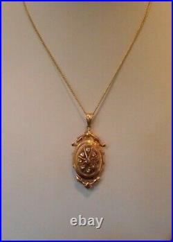 Ancien pendentif porte photos en or 18 carats serti Napoléon III