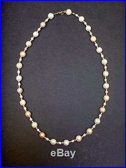 Ancien très beau collier de perles de culture et or 18k