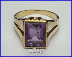 Ancienne Bague Or 8 Carats Améthyste Taille 54 Antique Gold Ring 8K Size 6.5 / 7