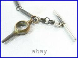 Ancienne Chaîne De Montre Cle Gousset Fer Forge Bijoux Jewel Chain Key Watch
