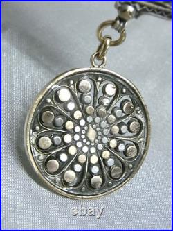 Ancienne Chaine De Montre Gousset Col Chtelaine Plaque Or Bijoux Jewel