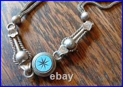 Ancienne Châtelaine Argent Massif Sanglier XIX°s Montre Gousset Bijou Ancien 39g