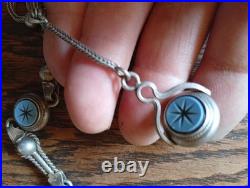 Ancienne Châtelaine Argent Massif Sanglier XIX°s Montre Gousset Bijou Ancien 39g