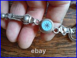 Ancienne Châtelaine Argent Massif Sanglier XIX°s Montre Gousset Bijou Ancien 39g