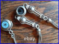 Ancienne Châtelaine Argent Massif Sanglier XIX°s Montre Gousset Bijou Ancien 39g