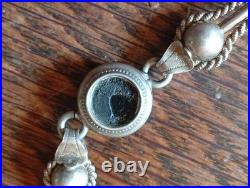 Ancienne Châtelaine Argent Massif Sanglier XIX°s Montre Gousset Bijou Ancien 39g