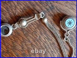 Ancienne Châtelaine Argent Massif Sanglier XIX°s Montre Gousset Bijou Ancien 39g